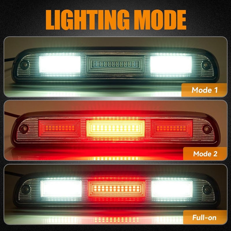 Cxdar Third 3rd Brake Light LED for 1999-2016 Ford F250 F350 F450 F550 Super Duty, High Mount Rear Brake Lights Assembly for 99-16 F-250 F-350 F-450 F-550, 93-11 Ranger Center Cab Cargo Stop Light - Image 2
